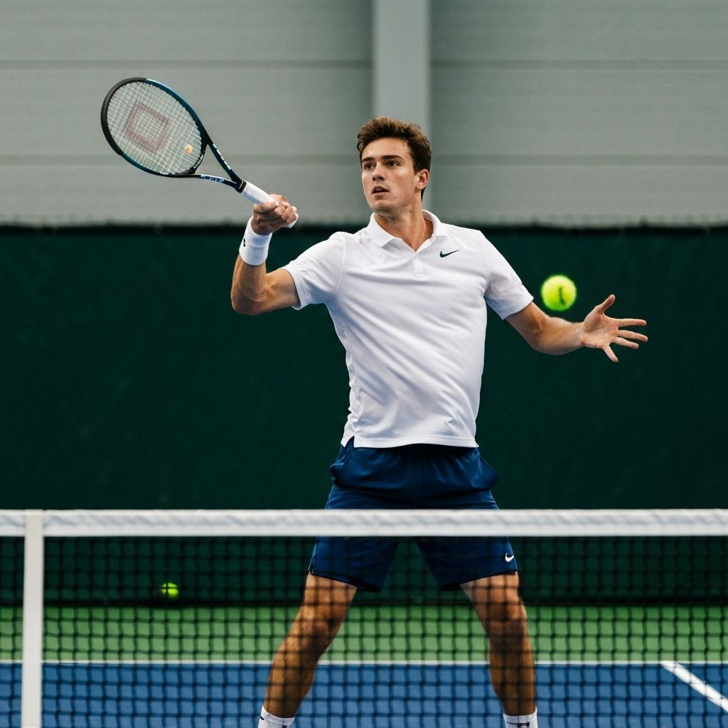 Tennis player in action
